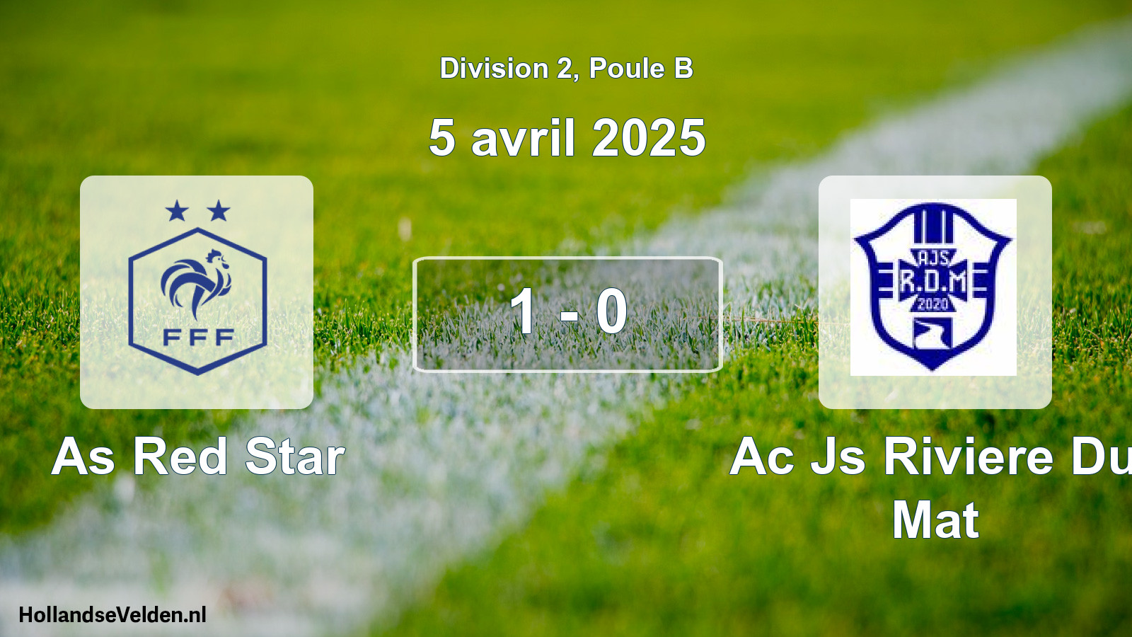 Total number of matches played: As Red Star - Ac Js Riviere Du Mat 1 - 0 (5 April 2025)