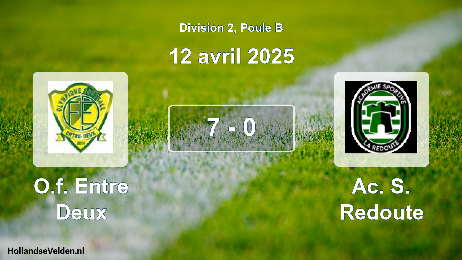 Total number of matches played: O.f. Entre Deux - Ac. S. Redoute 7 - 0 (12 April 2025)