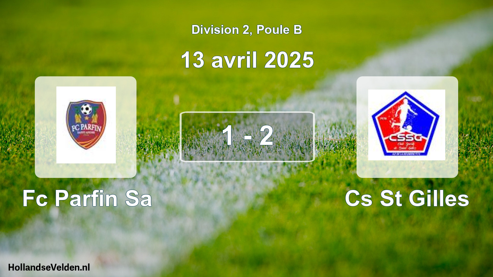Total number of matches played: Fc Parfin Sa - Cs St Gilles 1 - 2 (13 April 2025)