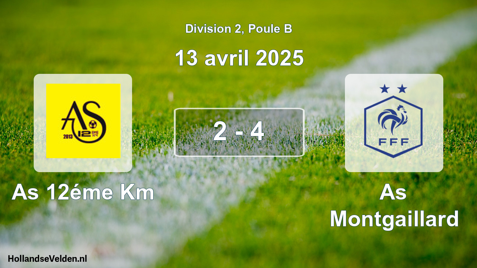 Gespeelde wedstrijd: As 12éme Km - As Montgaillard 2 - 4 (13 april 2025)