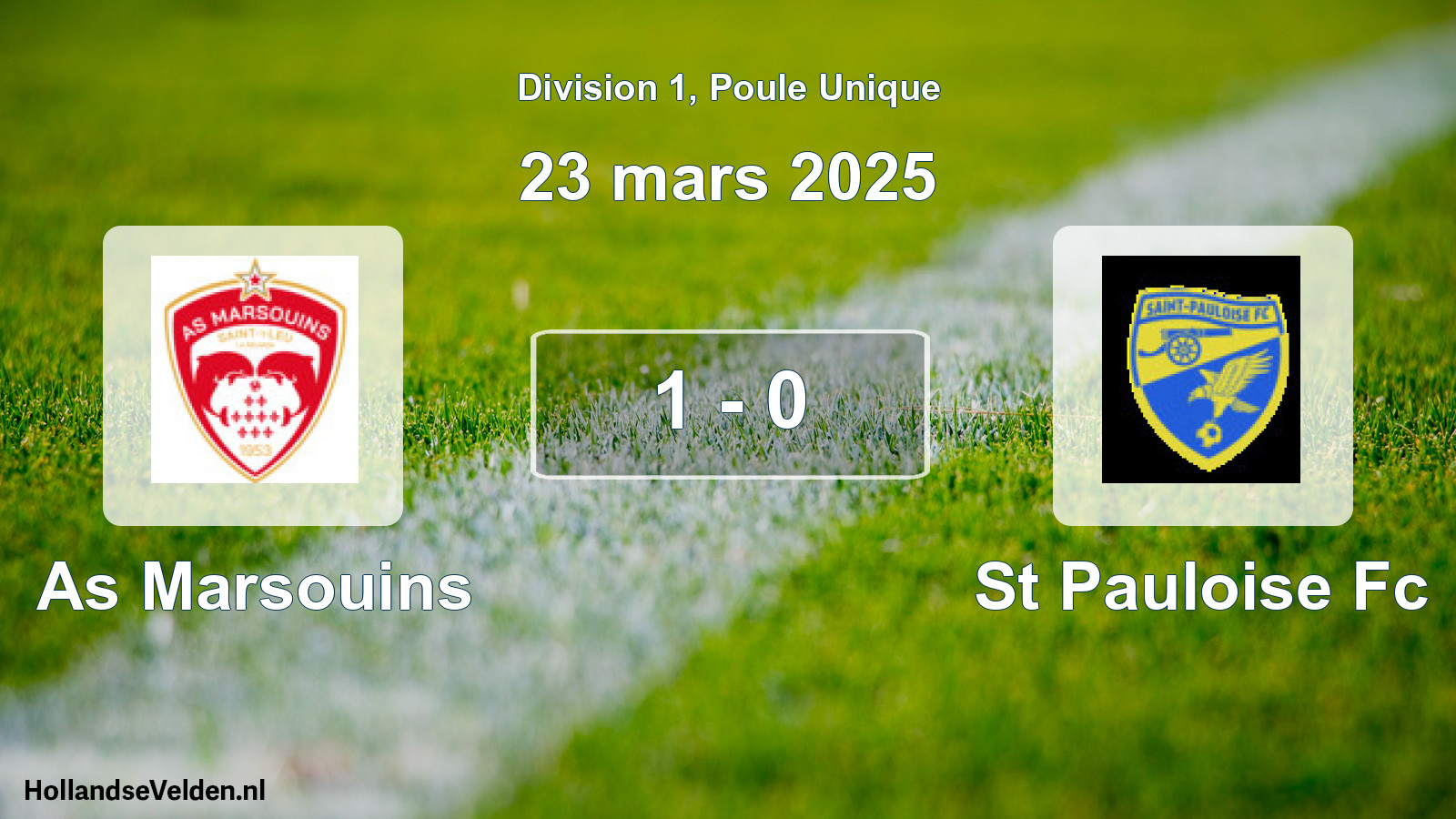 Total number of matches played: As Marsouins - St Pauloise Fc 1 - 0 (23 March 2025)