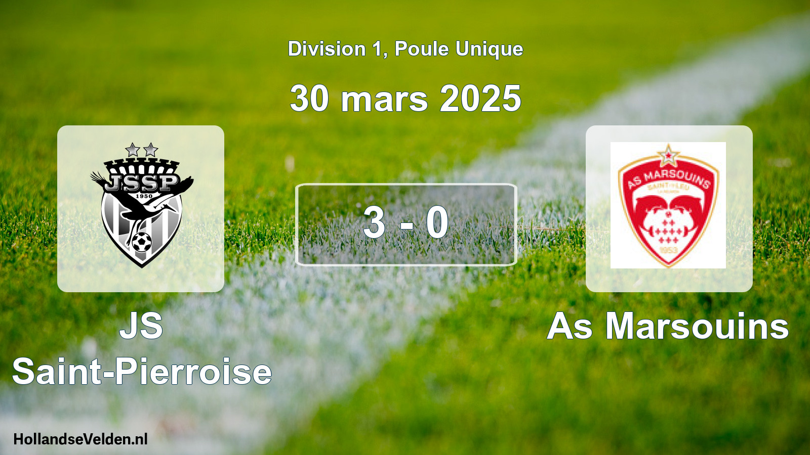 Total number of matches played: JS Saint-Pierroise - As Marsouins 3 - 0 (30 March 2025)