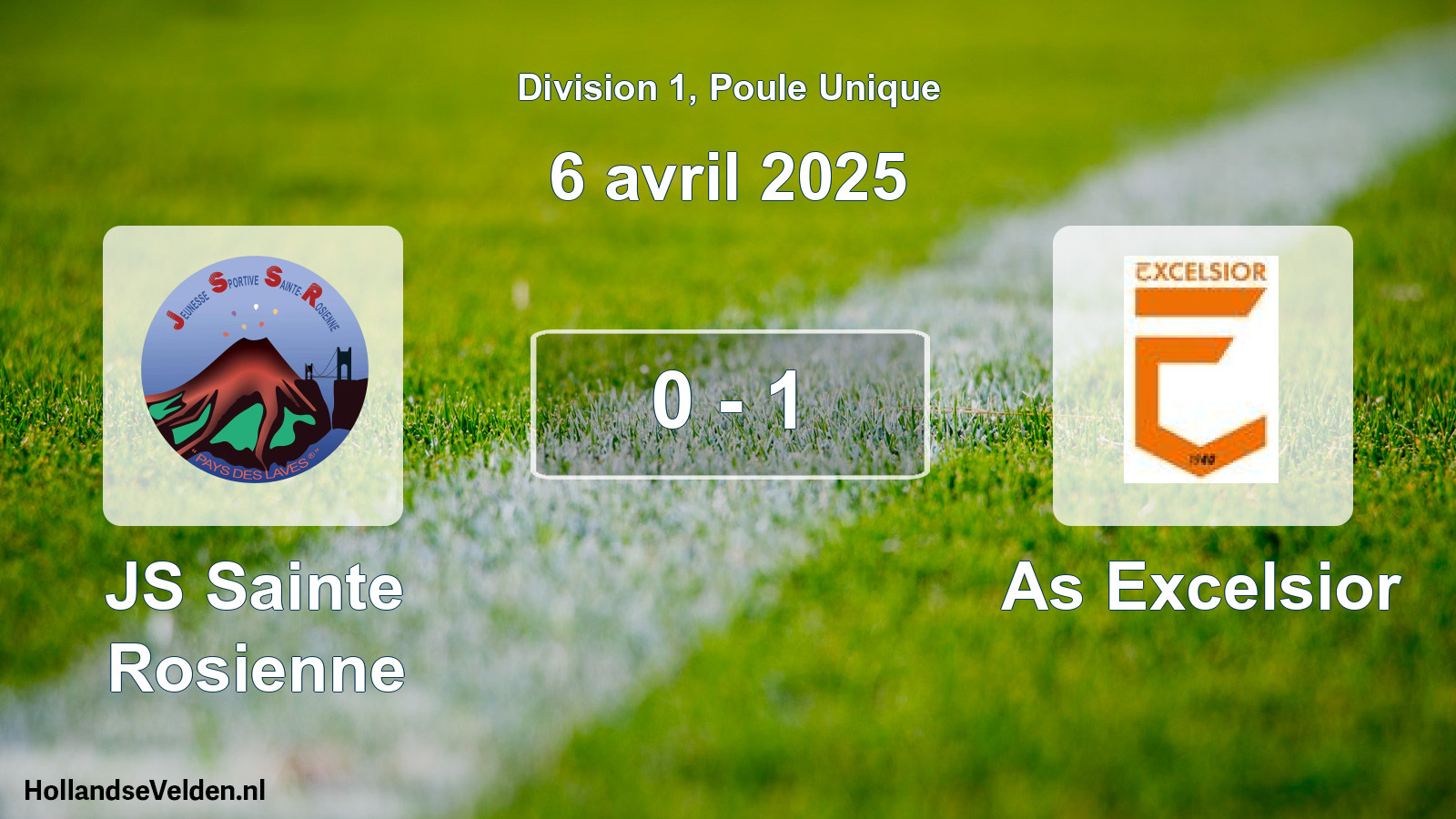 Total number of matches played: JS Sainte Rosienne - As Excelsior 0 - 1 (6 April 2025)