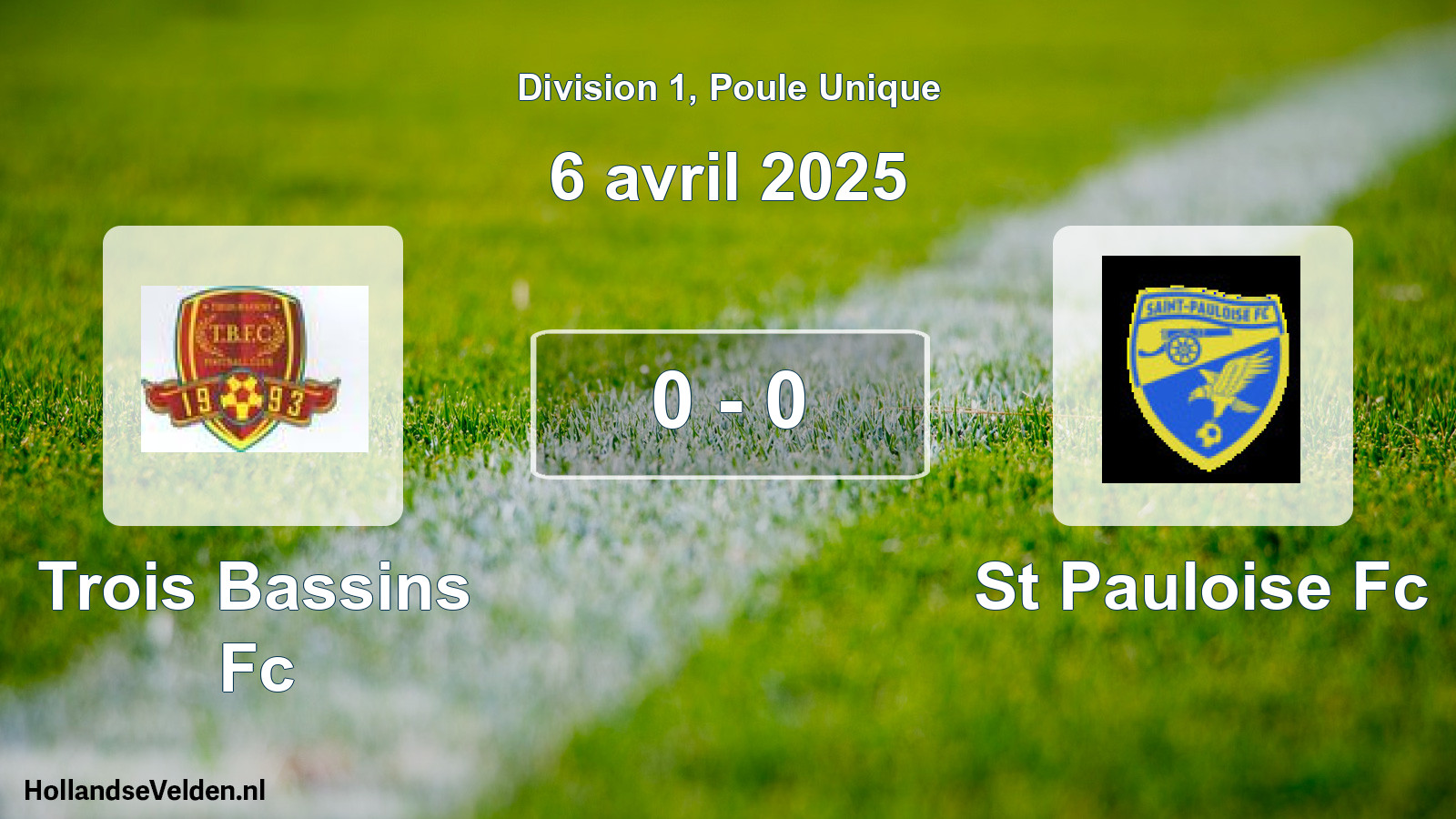 Total number of matches played: Trois Bassins Fc - St Pauloise Fc 0 - 0 (6 April 2025)