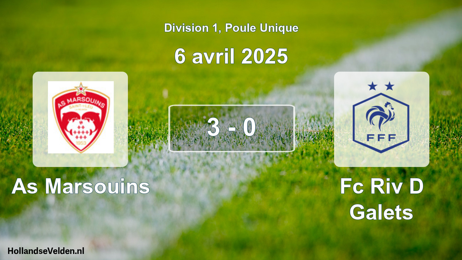 Total number of matches played: As Marsouins - Fc Riv D Galets 3 - 0 (6 April 2025)