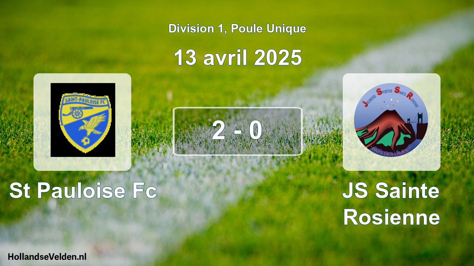 Total number of matches played: St Pauloise Fc - JS Sainte Rosienne 2 - 0 (13 April 2025)