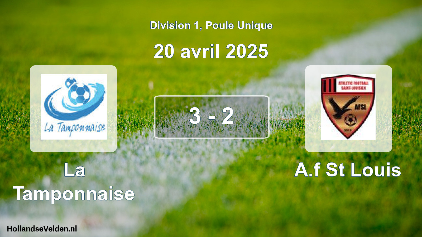 Total number of matches played: La Tamponnaise - A.f St Louis 3 - 2 (20 April 2025)