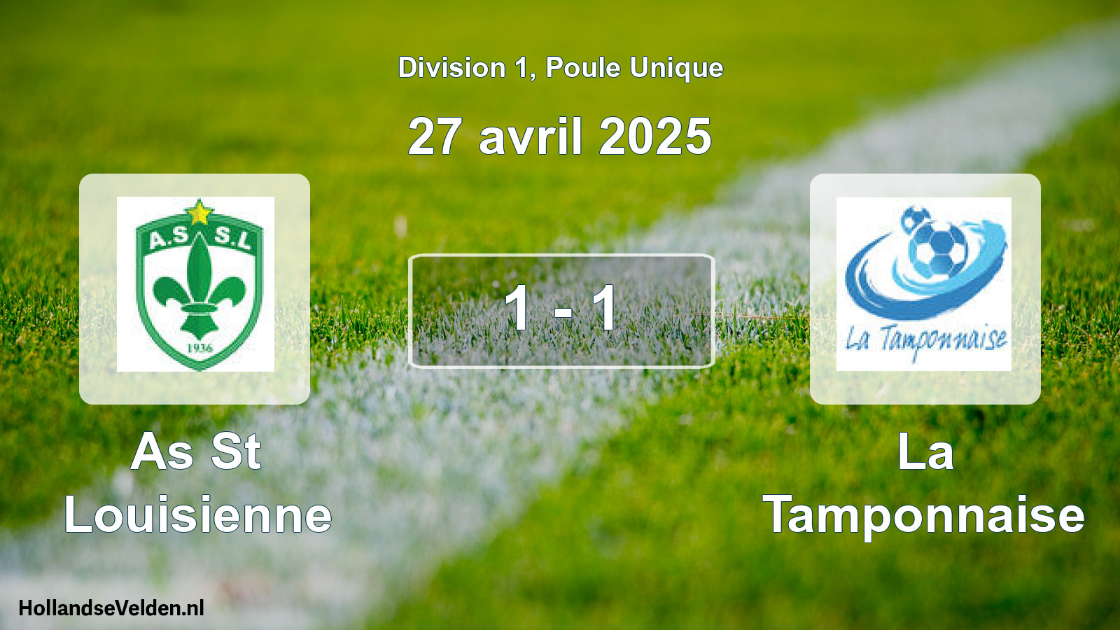 Total number of matches played: As St Louisienne - La Tamponnaise 1 - 1 (27 April 2025)
