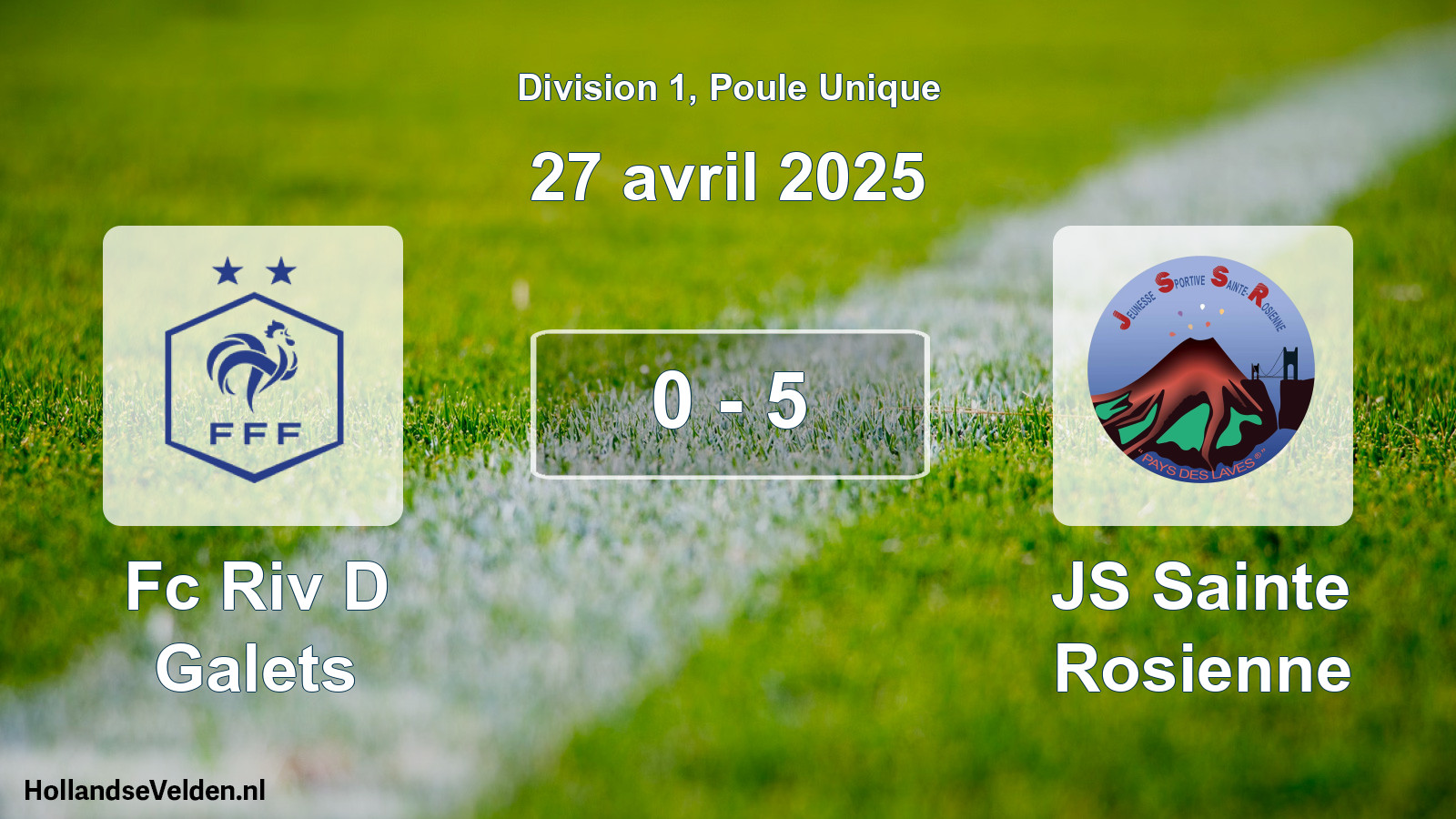 Total number of matches played: Fc Riv D Galets - JS Sainte Rosienne 0 - 5 (27 April 2025)