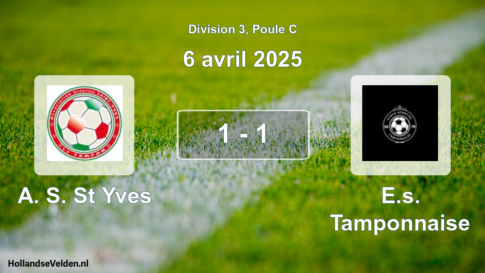 Match joué: A. S. St Yves - E.s. Tamponnaise 1 - 1 (6 avril 2025)