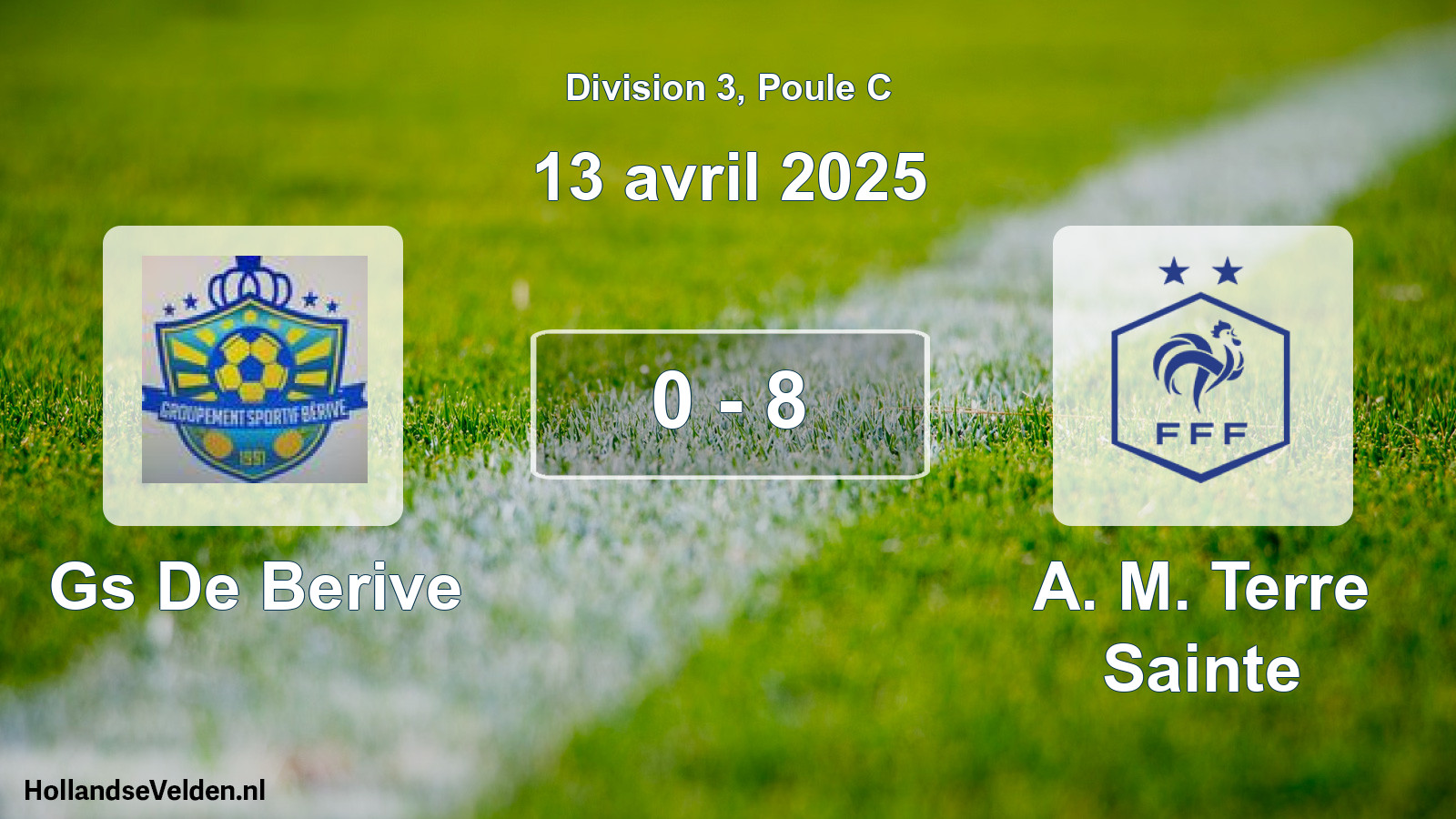 Total number of matches played: Gs De Berive - A. M. Terre Sainte 0 - 8 (13 April 2025)