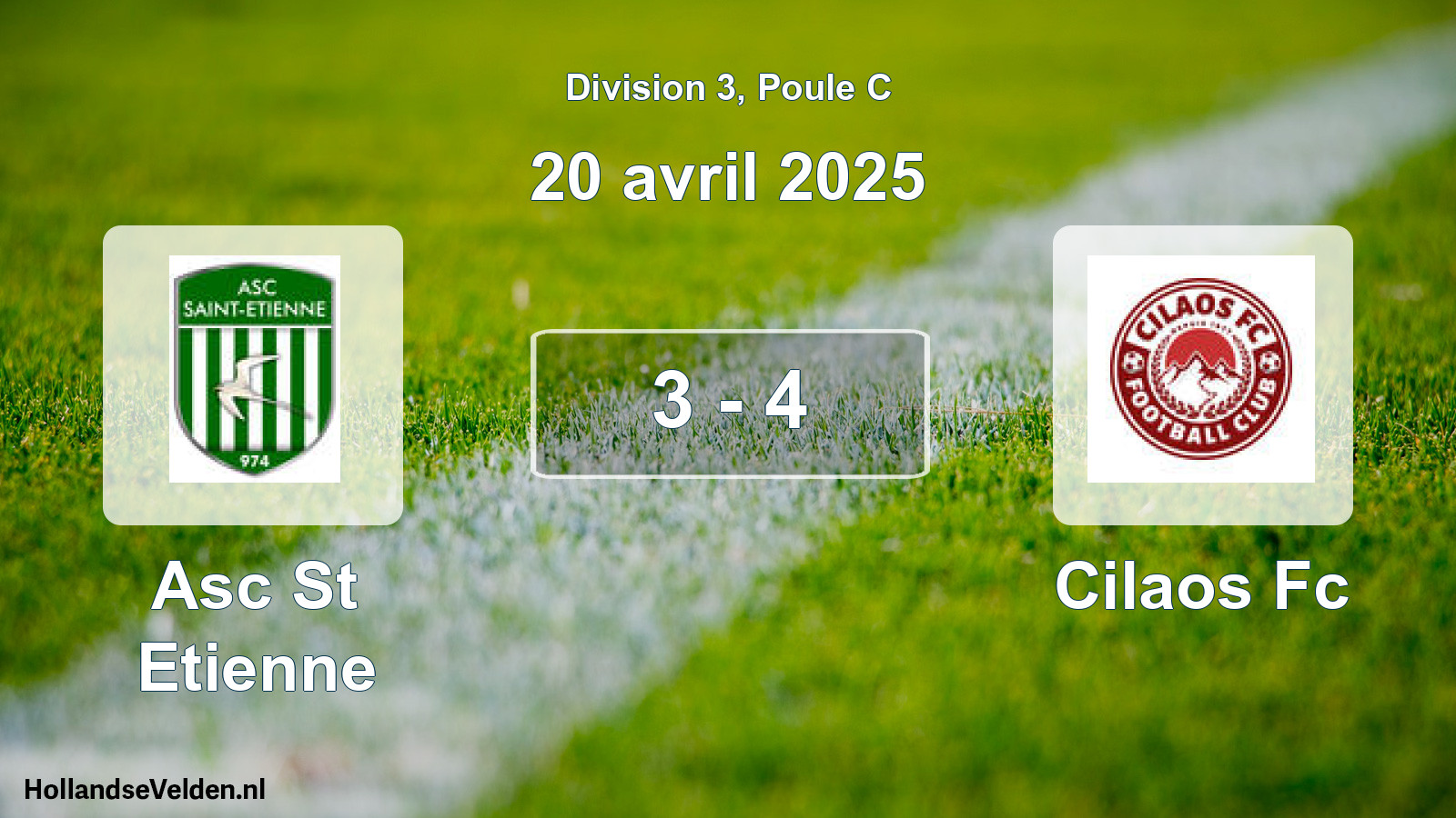 Match joué: Asc St Etienne - Cilaos Fc 3 - 4 (20 avril 2025)