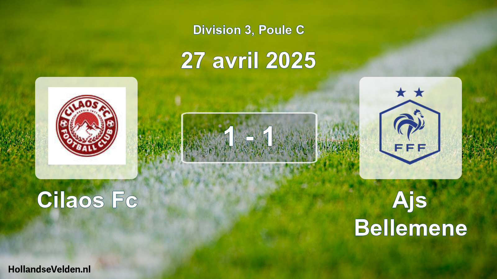 Match joué: Cilaos Fc - Ajs Bellemene 1 - 1 (27 avril 2025)