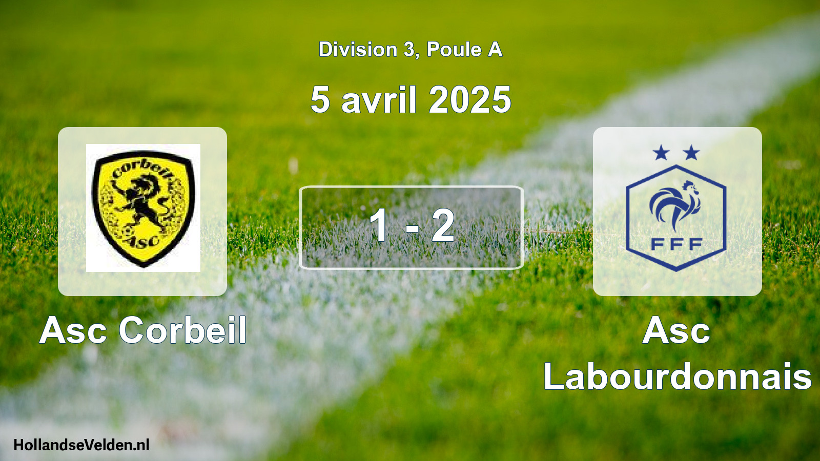 Match joué: Asc Corbeil - Asc Labourdonnais 1 - 2 (5 avril 2025)