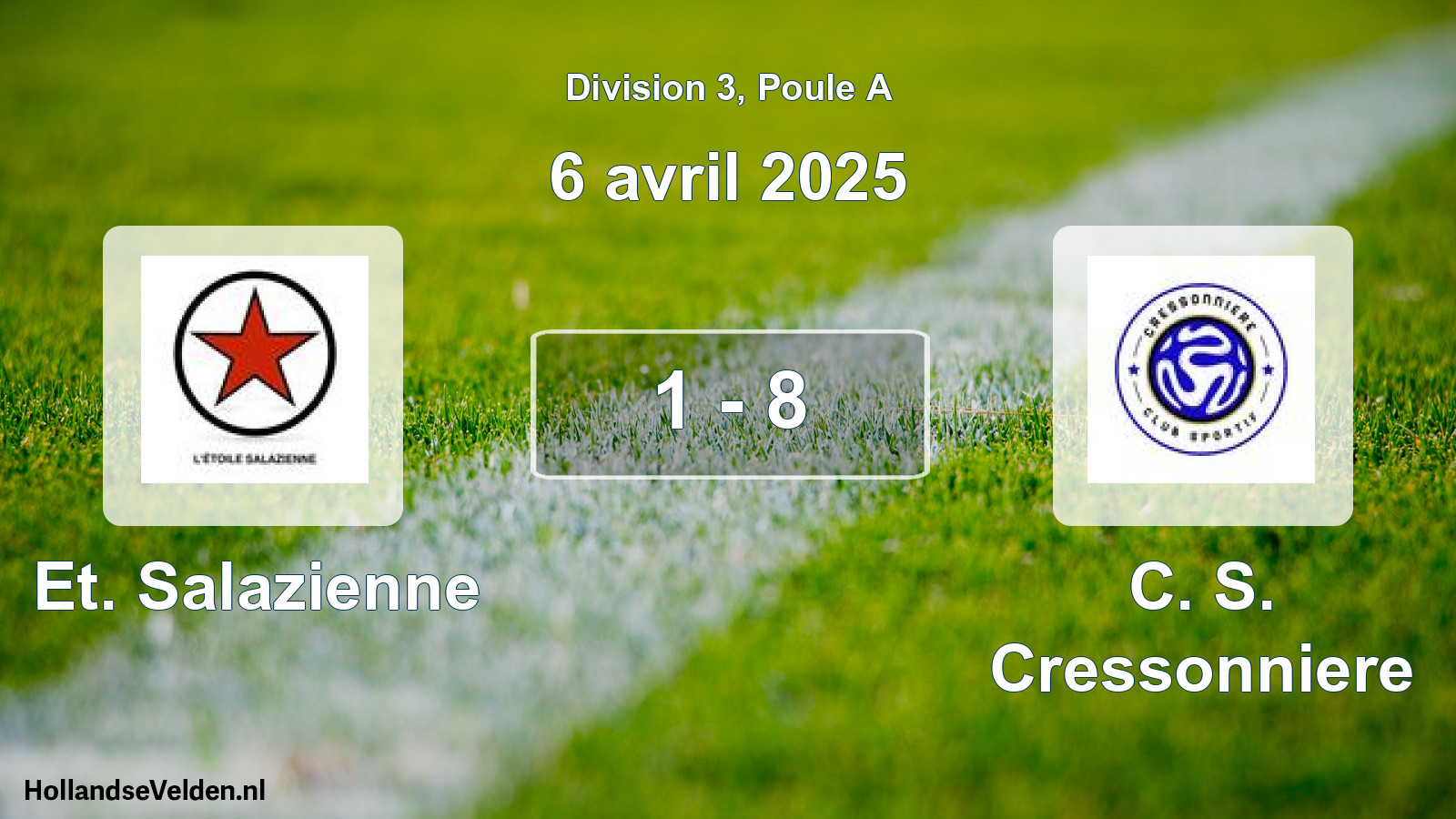 Total number of matches played: Et. Salazienne - C. S. Cressonniere 1 - 8 (6 April 2025)