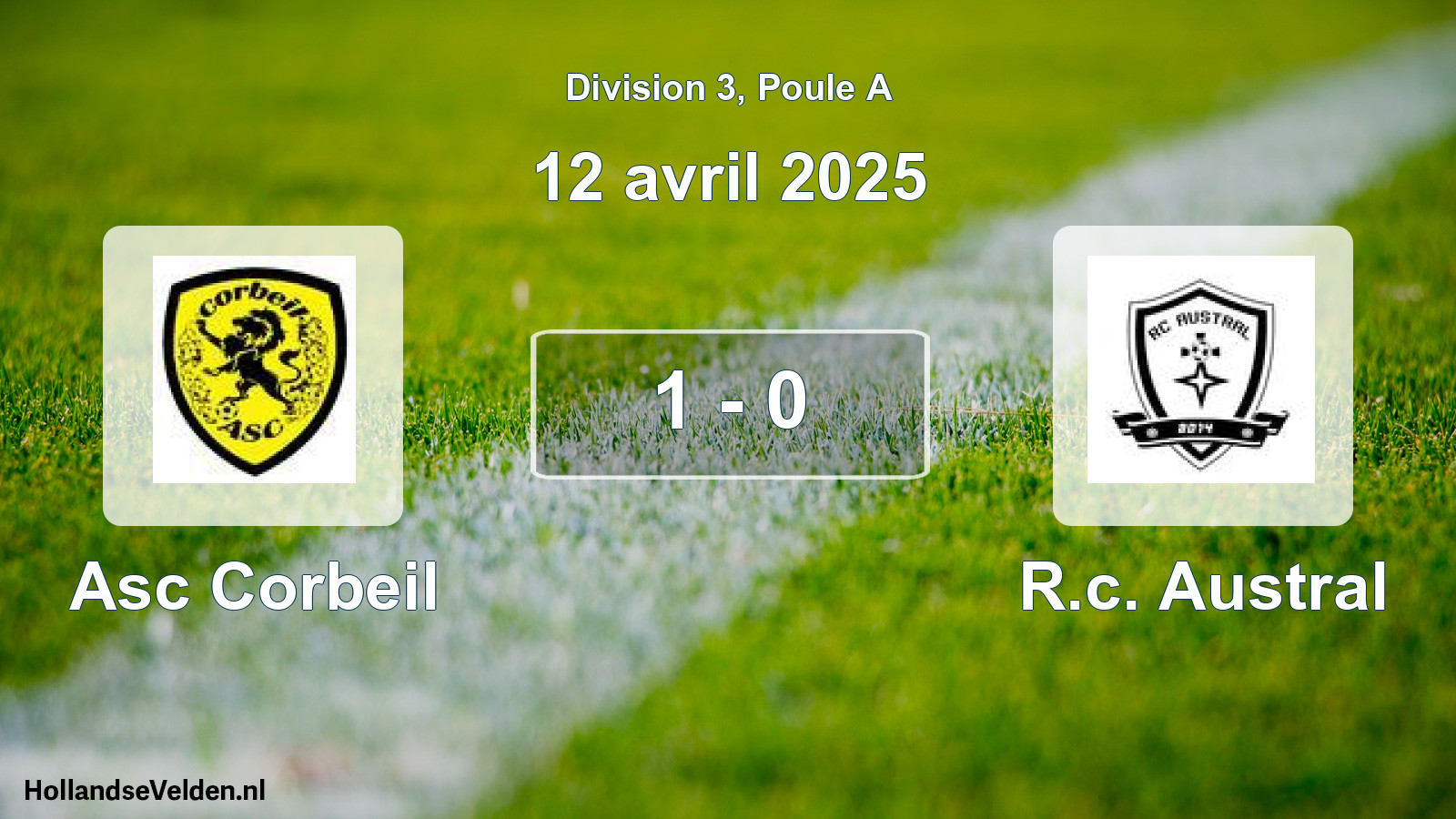 Match joué: Asc Corbeil - R.c. Austral 1 - 0 (12 avril 2025)