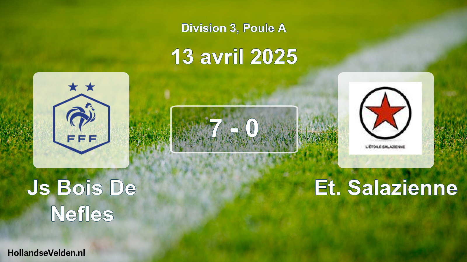 Total number of matches played: Js Bois De Nefles - Et. Salazienne 7 - 0 (13 April 2025)