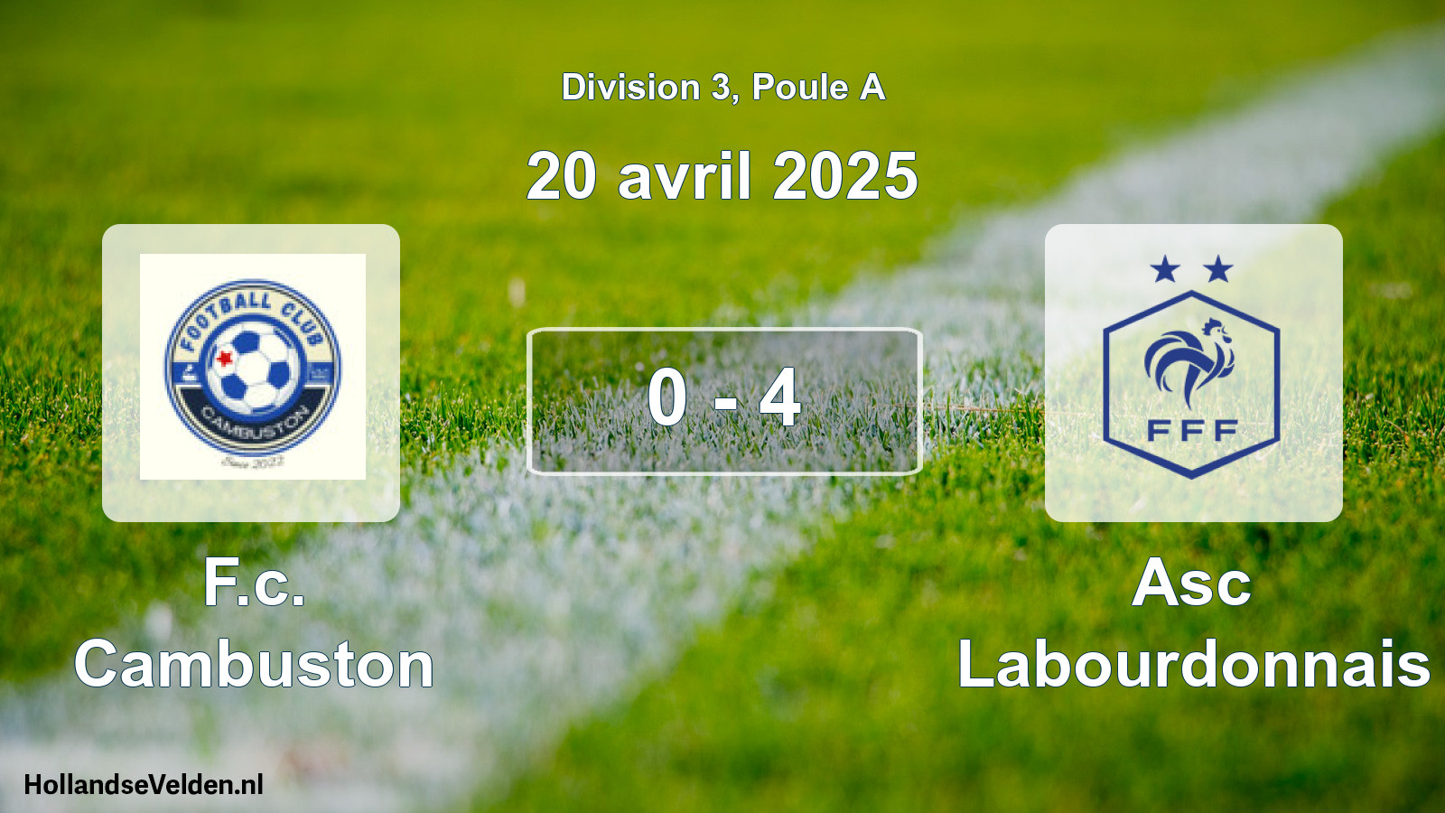 Total number of matches played: F.c. Cambuston - Asc Labourdonnais 0 - 4 (20 April 2025)