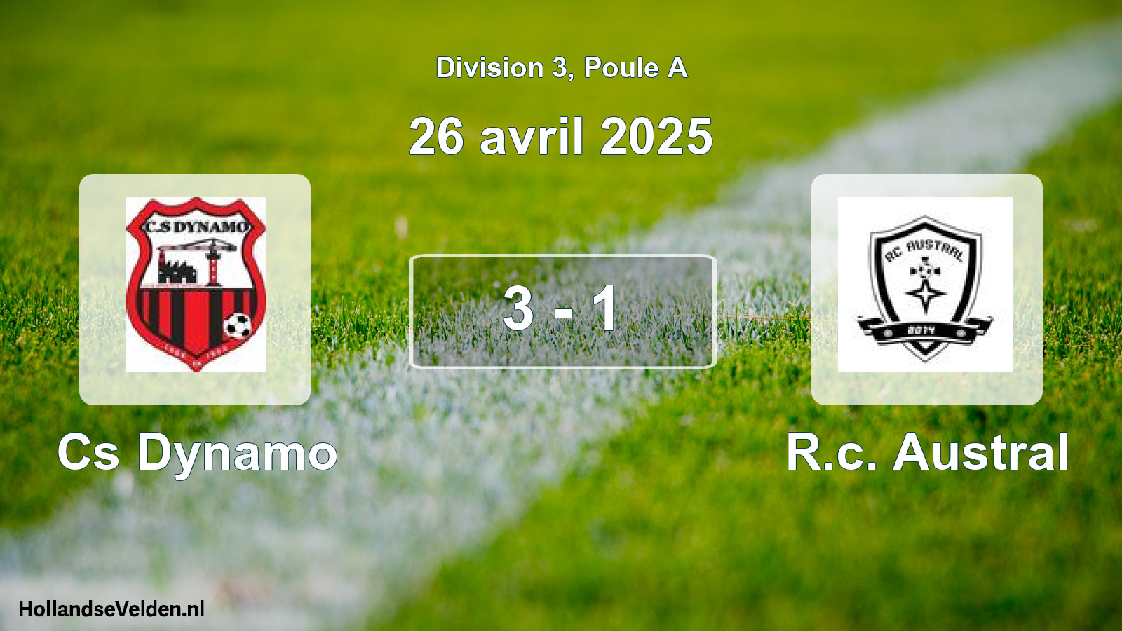 Gespeelde wedstrijd: Cs Dynamo - R.c. Austral 3 - 1 (26 april 2025)