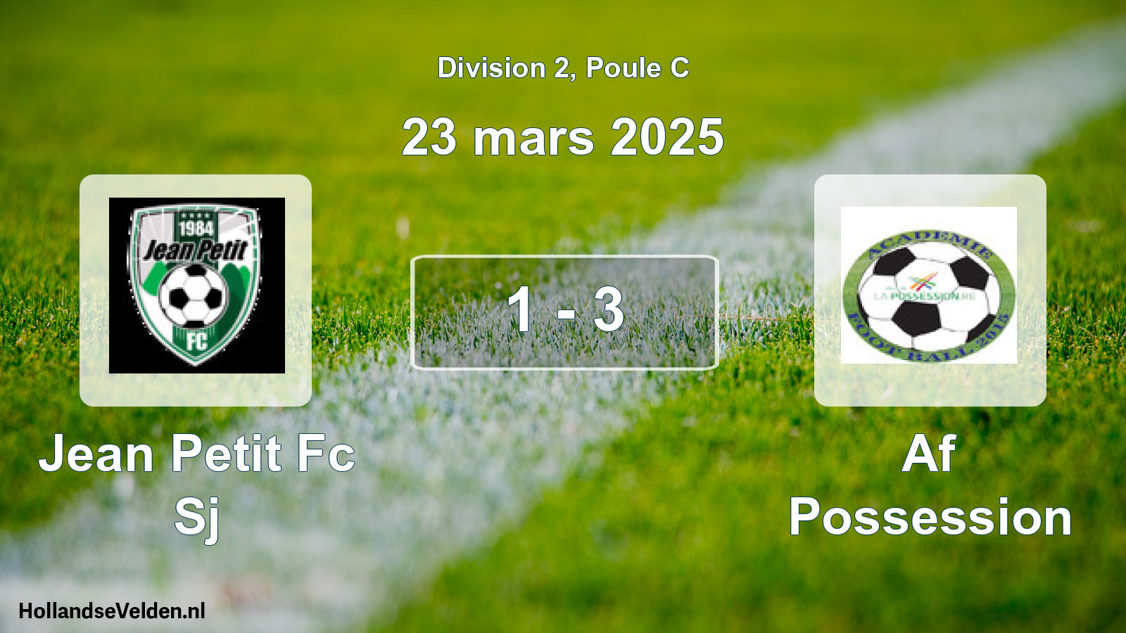 Match joué: Jean Petit Fc Sj - Af Possession 1 - 3 (23 mars 2025)