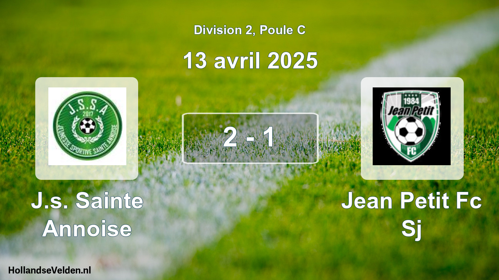 Total number of matches played: J.s. Sainte Annoise - Jean Petit Fc Sj 2 - 1 (13 April 2025)