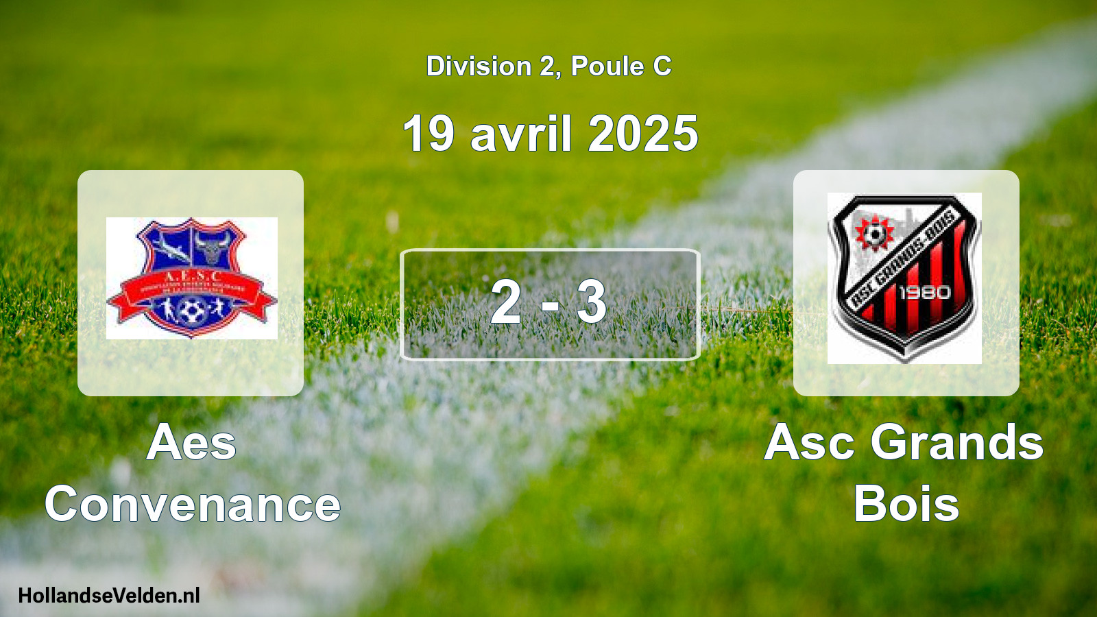 Total number of matches played: Aes Convenance - Asc Grands Bois 2 - 3 (19 April 2025)