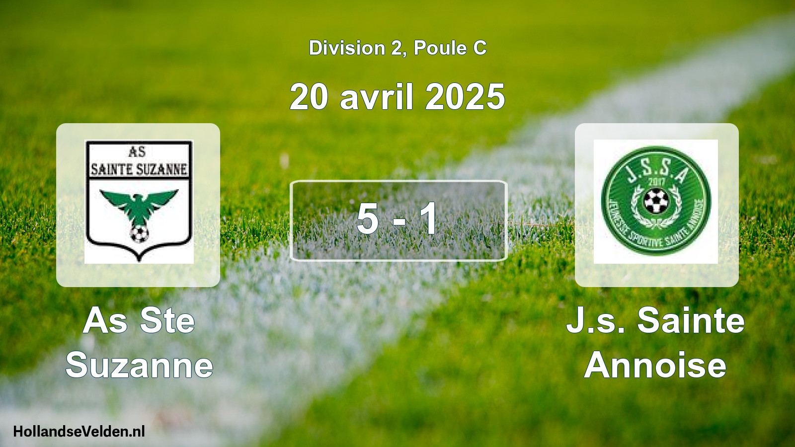Match joué: As Ste Suzanne - J.s. Sainte Annoise 5 - 1 (20 avril 2025)