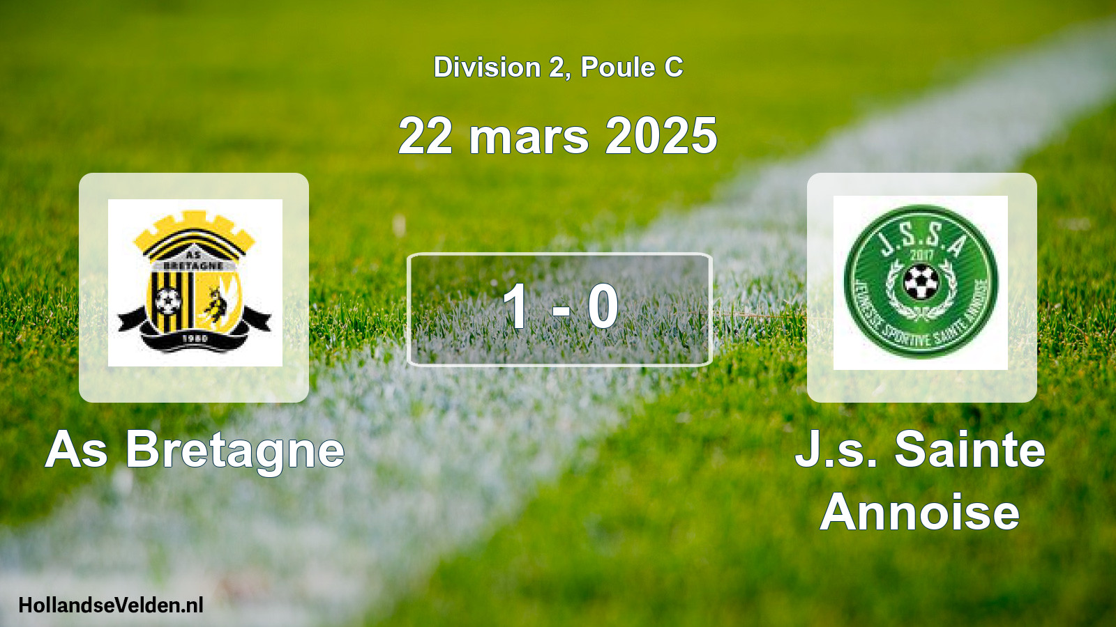 Total number of matches played: As Bretagne - J.s. Sainte Annoise 1 - 0 (22 March 2025)