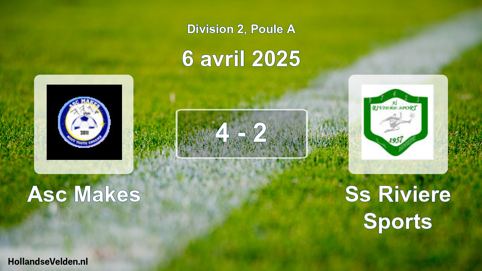 Match joué: Asc Makes - Ss Riviere Sports 4 - 2 (6 avril 2025)