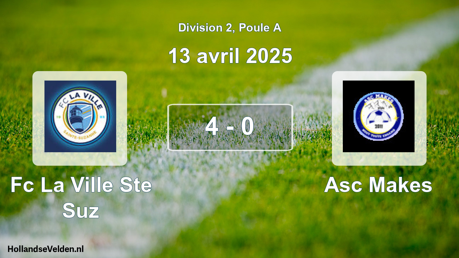 Match joué: Fc La Ville Ste Suz - Asc Makes 4 - 0 (13 avril 2025)