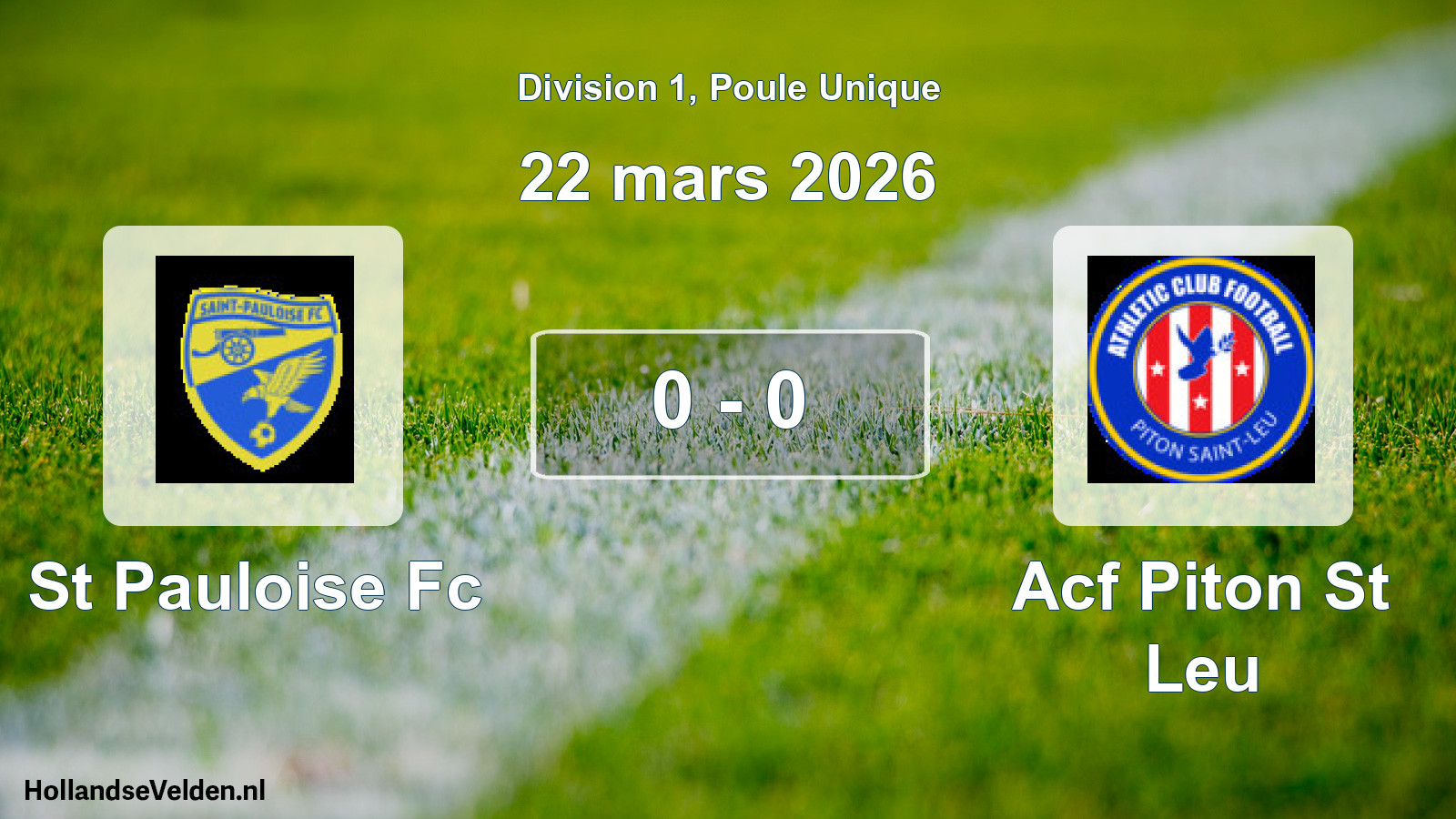 Gespeelde wedstrijd: St Pauloise Fc - Acf Piton St Leu 0 - 0 (22 maart 2026)