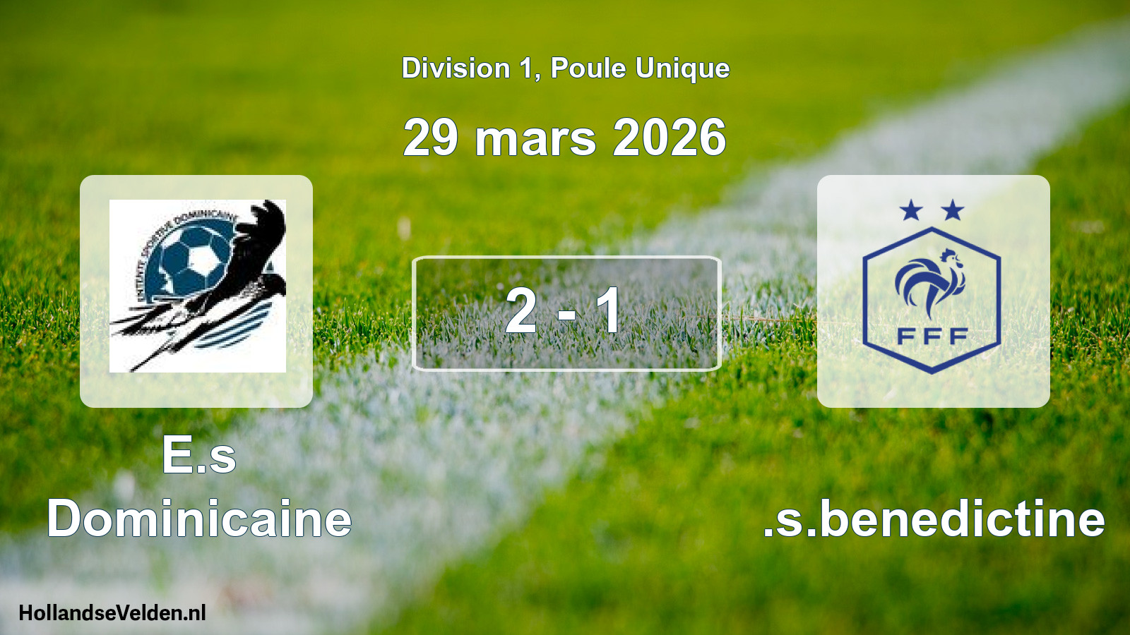 Total number of matches played: E.s Dominicaine - U.s.benedictine 2 - 1 (29 March 2026)