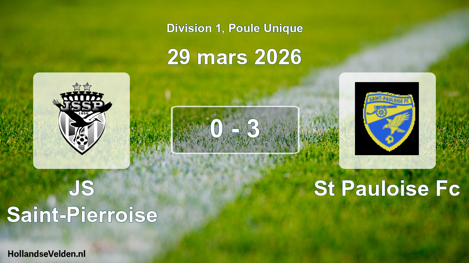 Total number of matches played: JS Saint-Pierroise - St Pauloise Fc 0 - 3 (29 March 2026)