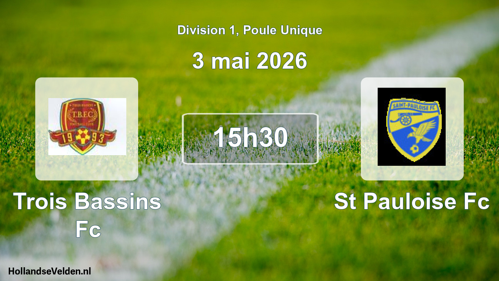 Geplande wedstrijd: Trois Bassins Fc - St Pauloise Fc (3 mei 2026)
