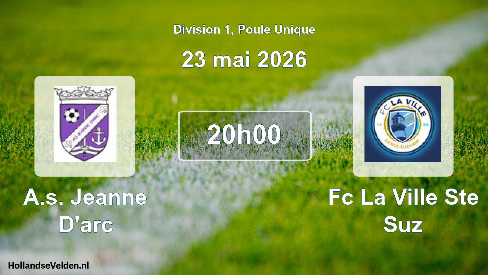 Scheduled Match: A.s. Jeanne D'arc - Fc La Ville Ste Suz (23 May 2026)
