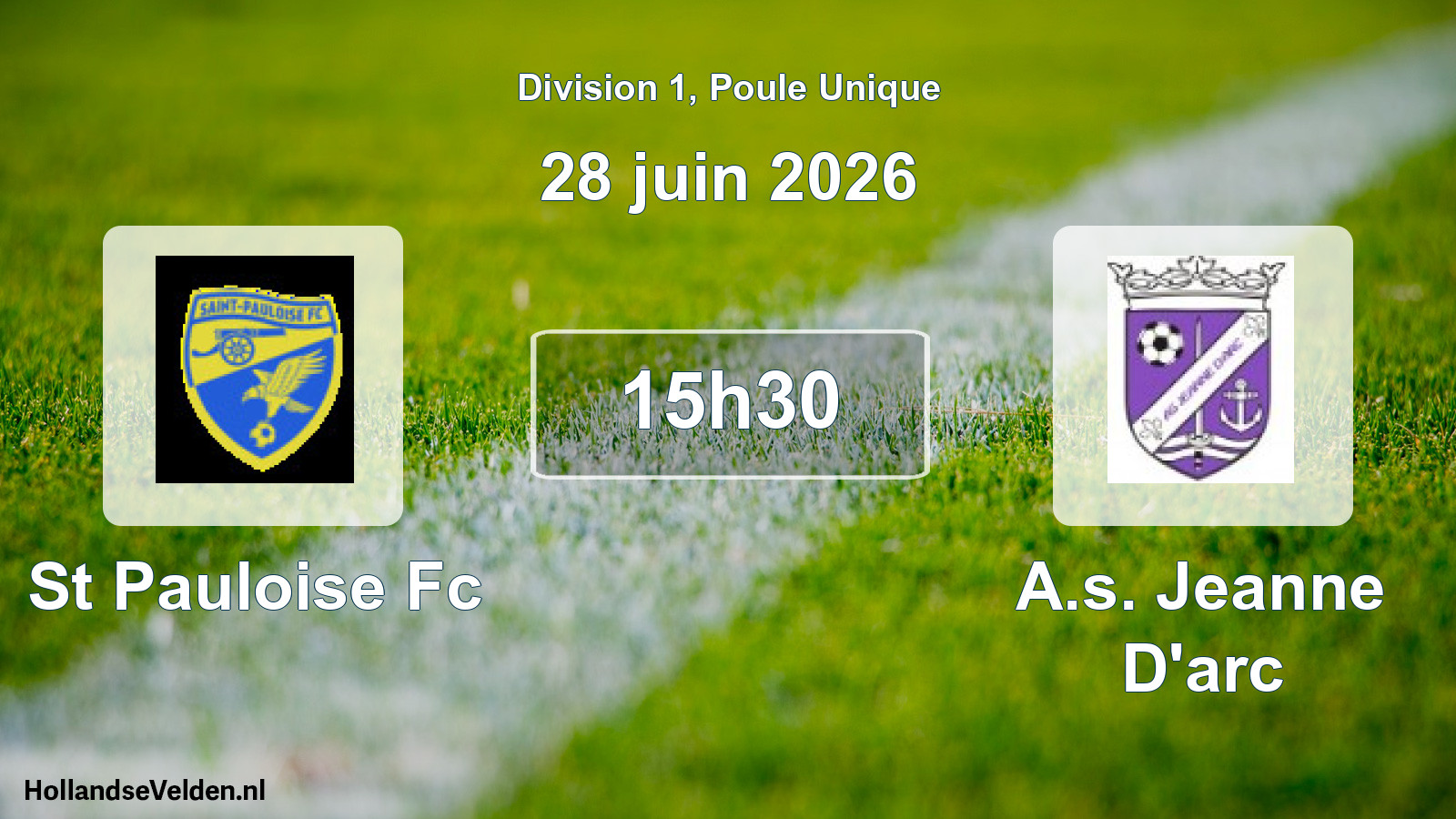 Match programmé: St Pauloise Fc - A.s. Jeanne D'arc (28 juin 2026)