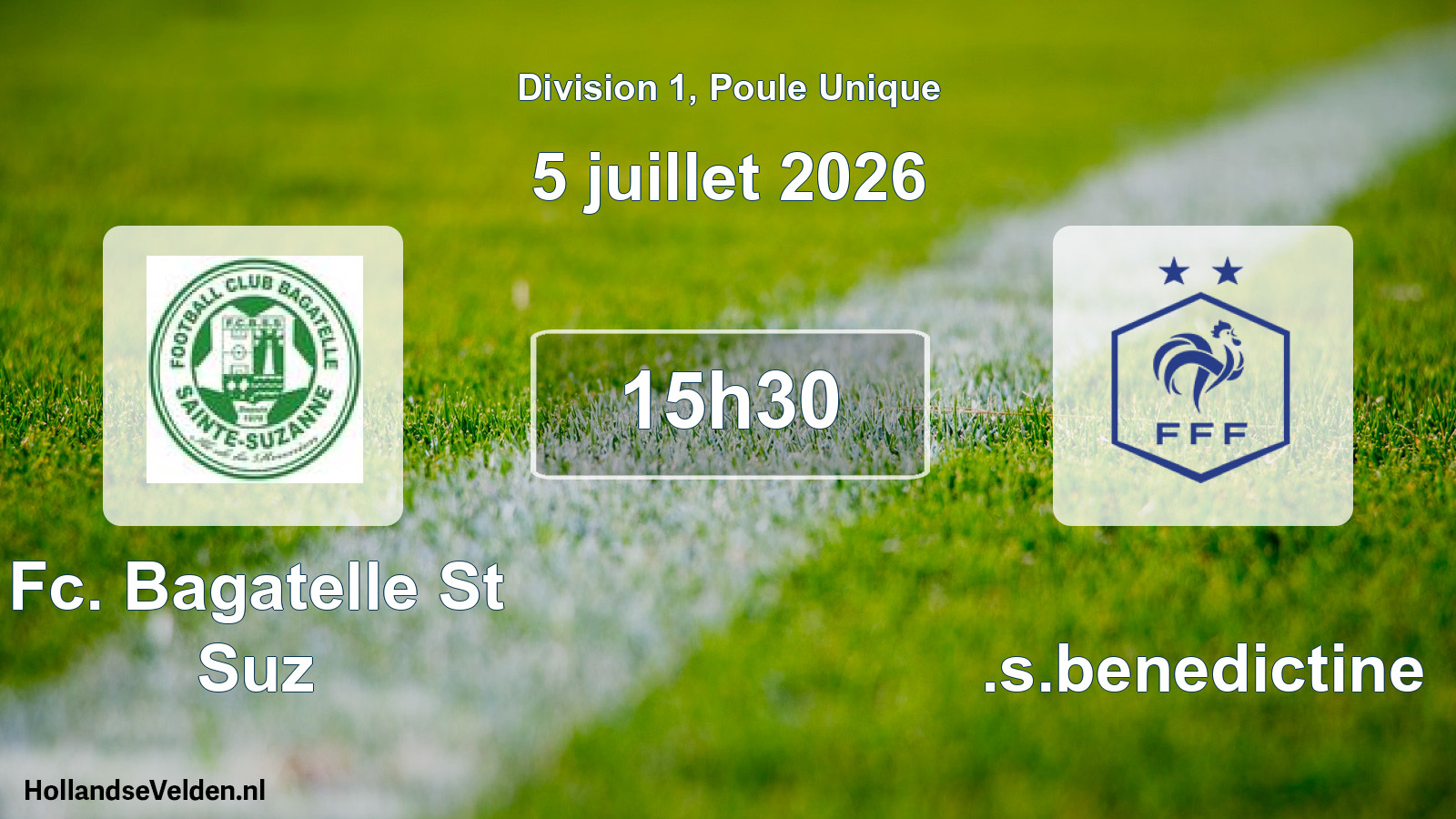 Scheduled Match: Fc. Bagatelle St Suz - U.s.benedictine (5 July 2026)