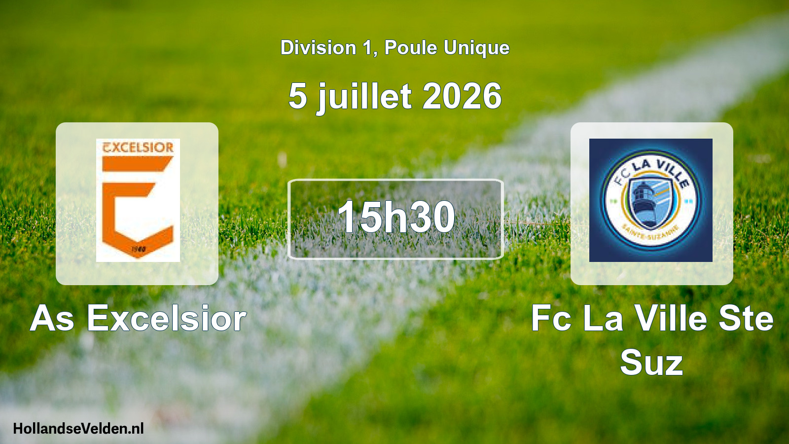 Scheduled Match: As Excelsior - Fc La Ville Ste Suz (5 July 2026)