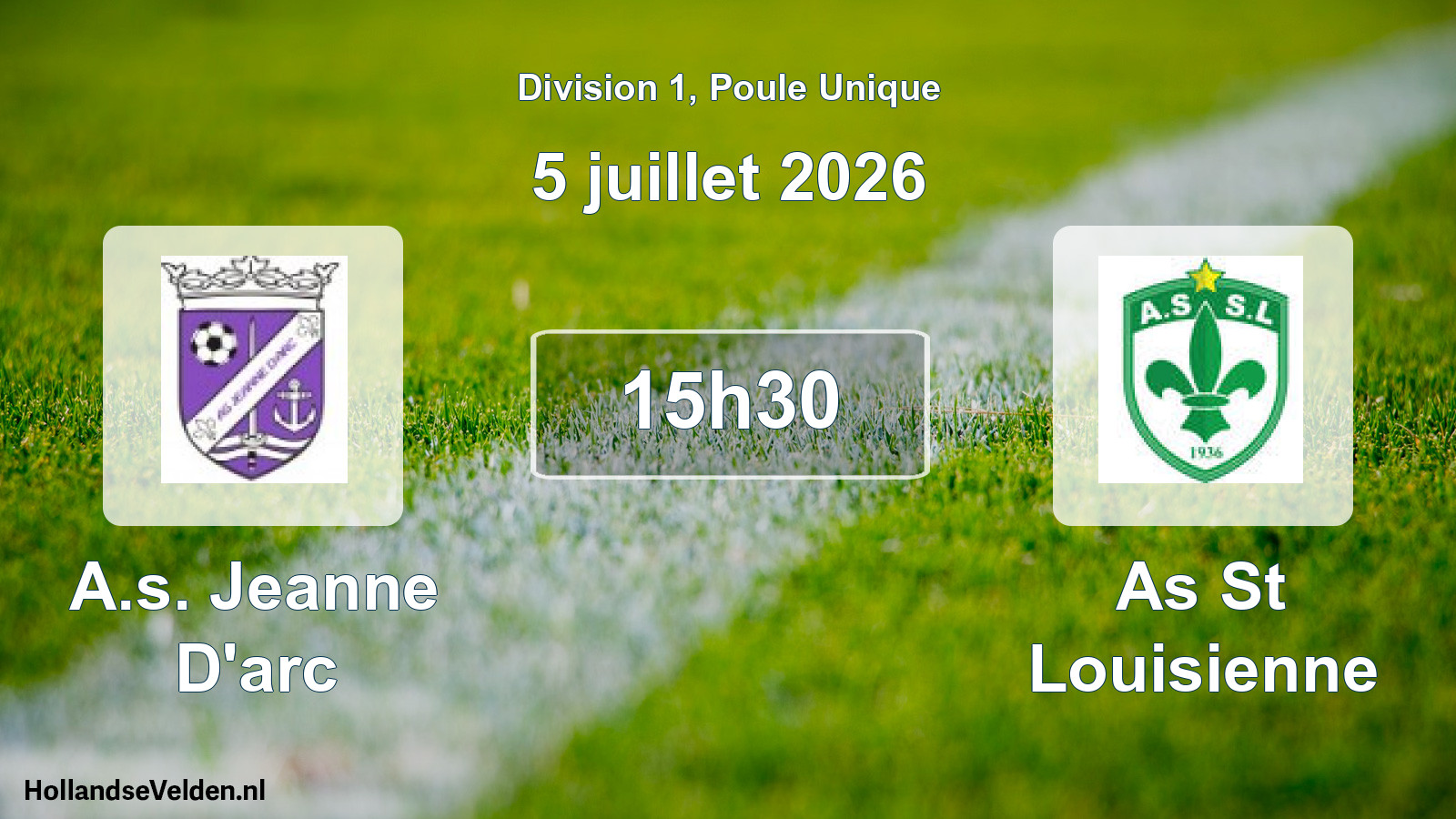 Geplande wedstrijd: A.s. Jeanne D'arc - As St Louisienne (5 juli 2026)