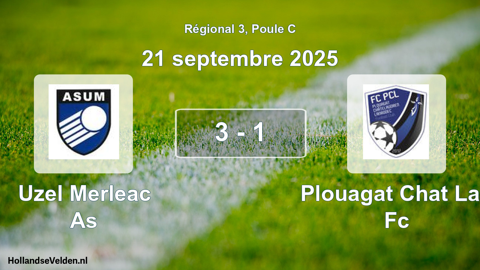 Gespeelde wedstrijd: Uzel Merleac As - Plouagat Chat Lan Fc 3 - 1 (21 september 2025)