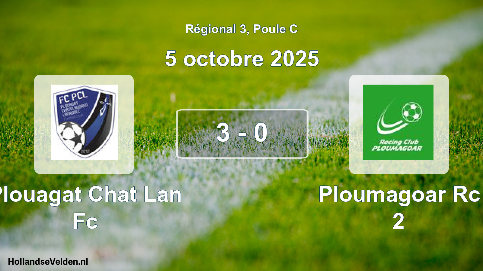 Gespeelde wedstrijd: Plouagat Chat Lan Fc - Ploumagoar Rc 2 3 - 0 (5 octobre 2025)