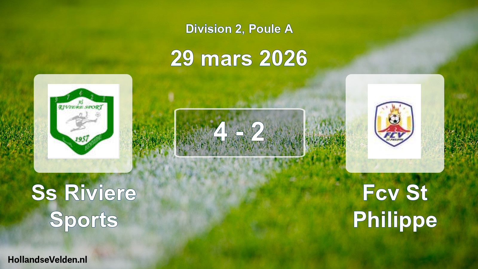 Match joué: Ss Riviere Sports - Fcv St Philippe 4 - 2 (29 mars 2026)