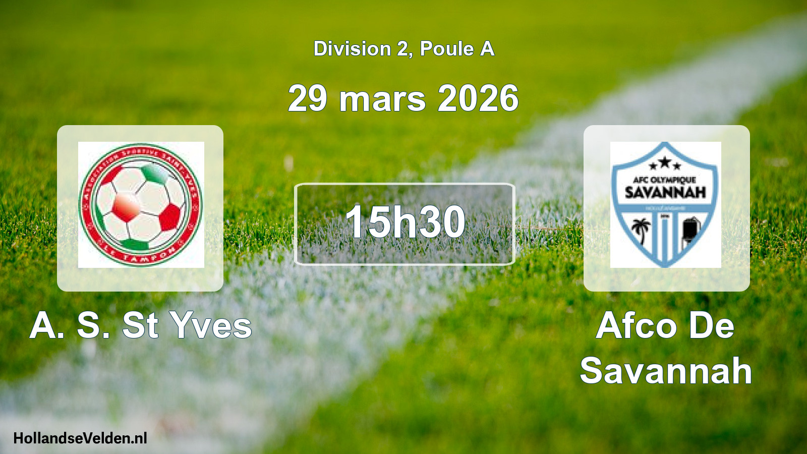 Match programmé: A. S. St Yves - Afco De Savannah (29 mars 2026)
