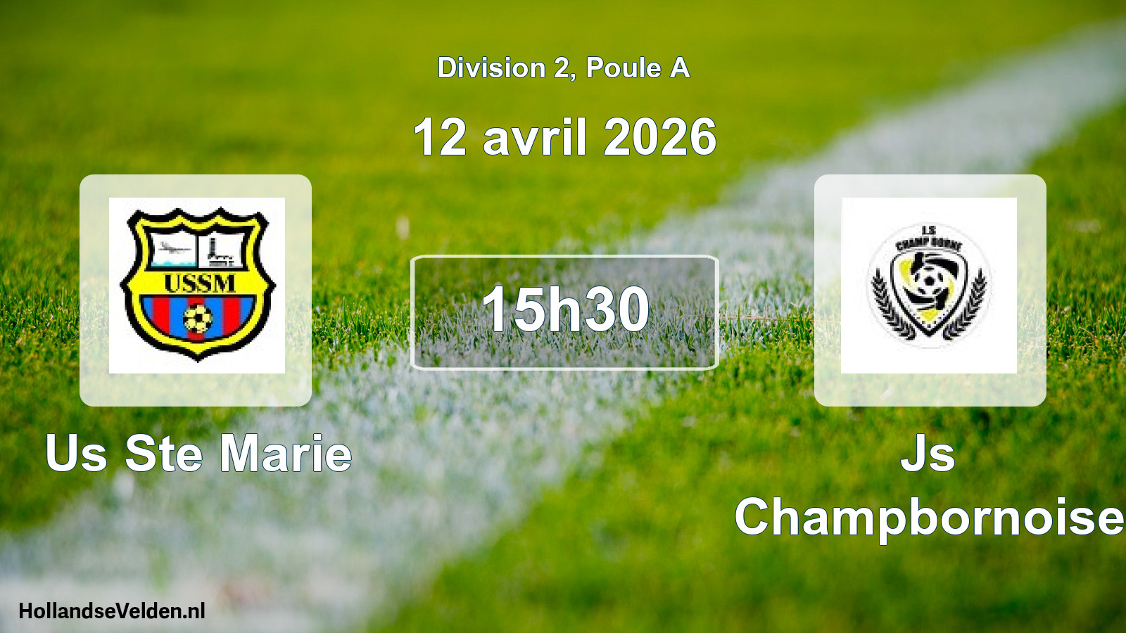 Match programmé: Us Ste Marie - Js Champbornoise (12 avril 2026)