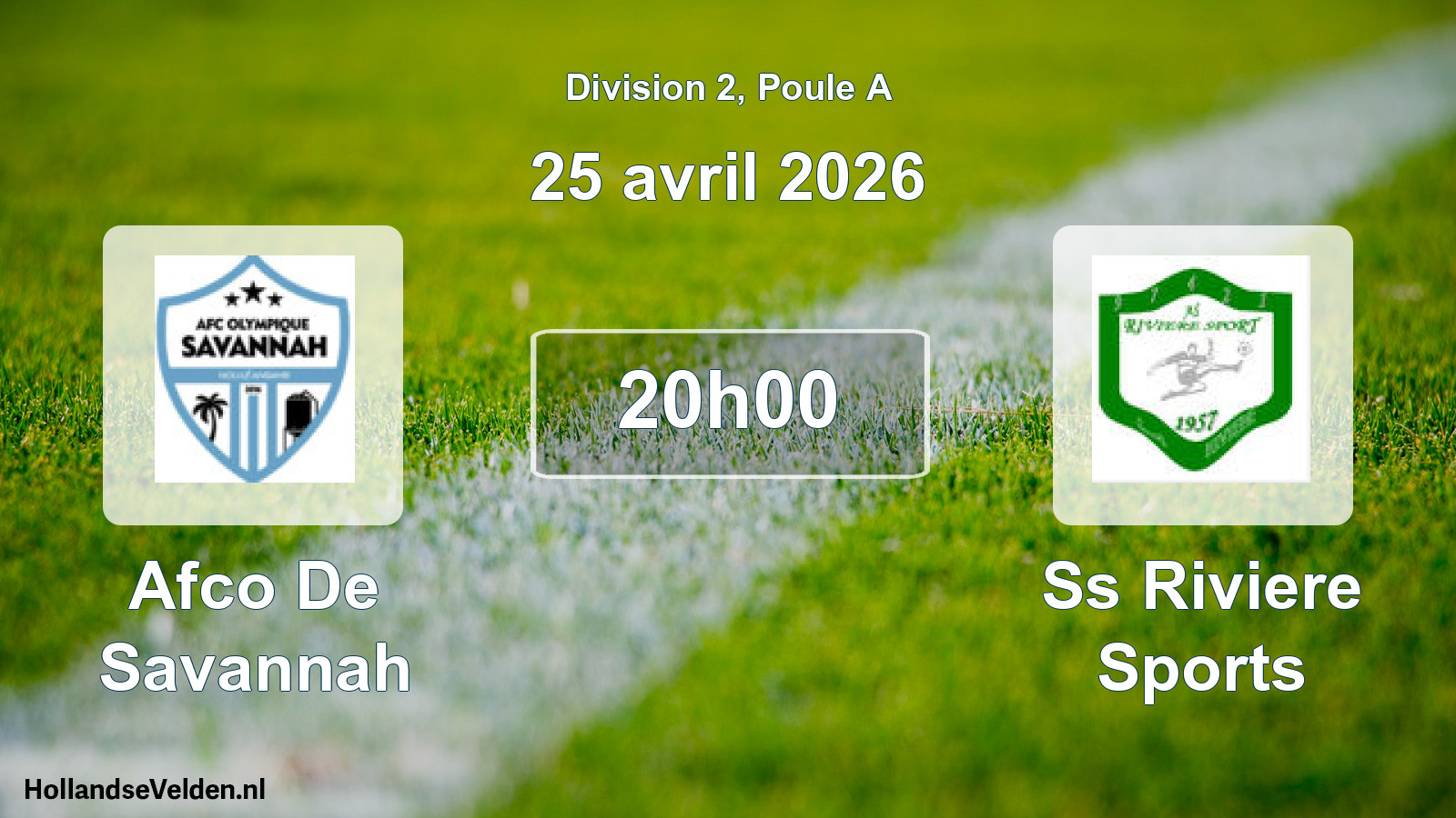 Scheduled Match: Afco De Savannah - Ss Riviere Sports (25 April 2026)