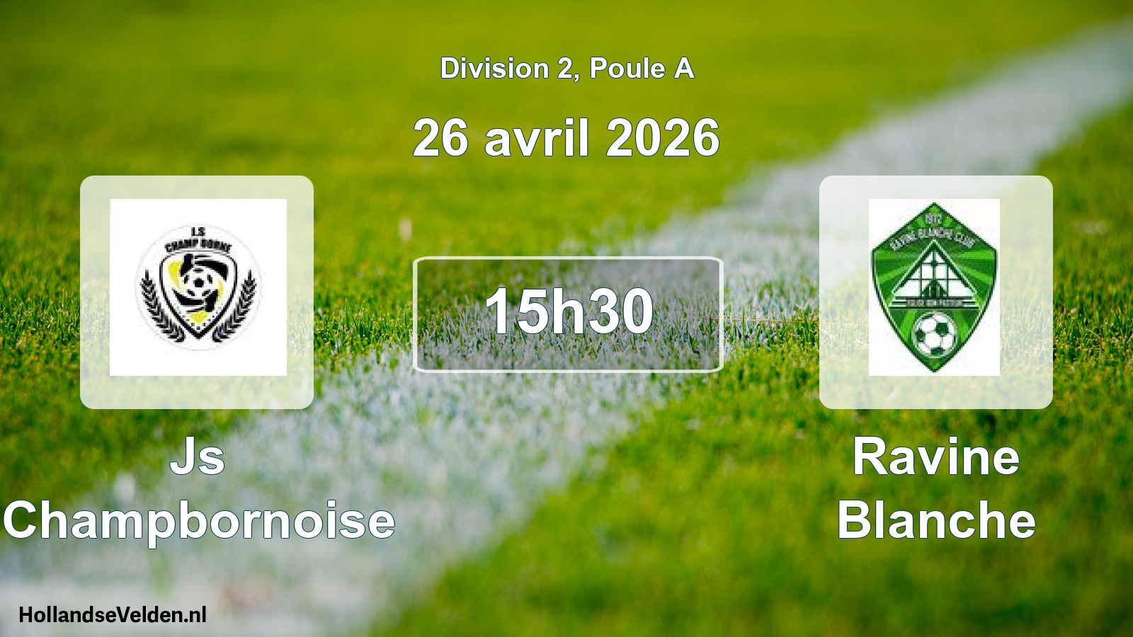 Match programmé: Js Champbornoise - Ravine Blanche (26 avril 2026)