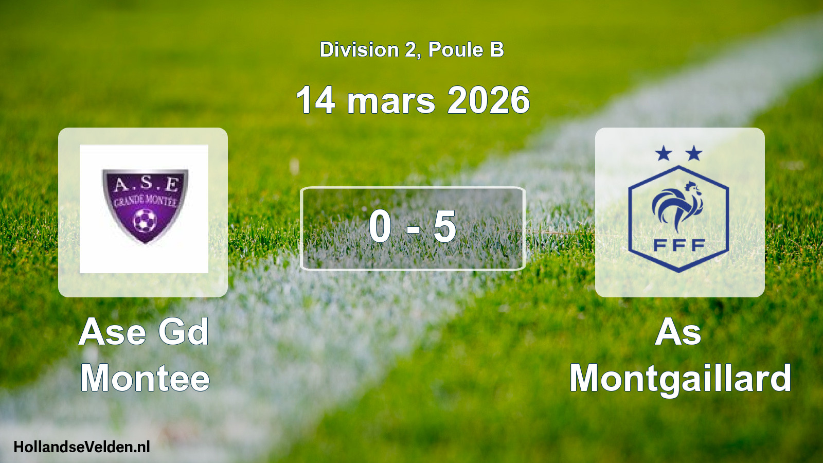 Total number of matches played: Ase Gd Montee - As Montgaillard 0 - 5 (14 March 2026)