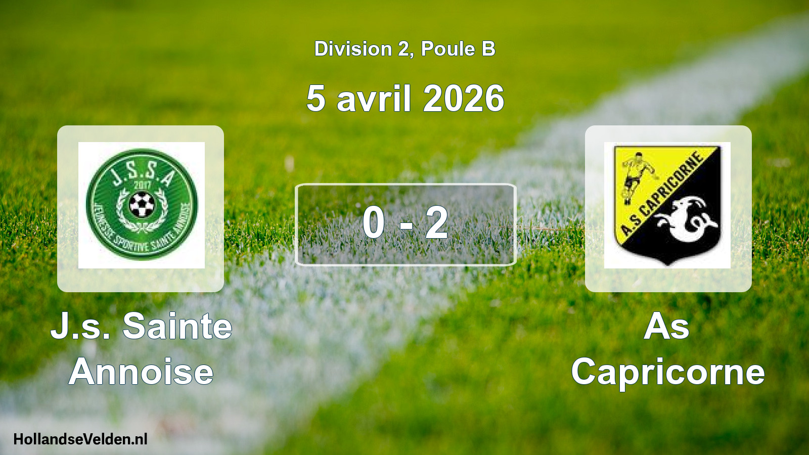Total number of matches played: J.s. Sainte Annoise - As Capricorne 0 - 2 (5 April 2026)