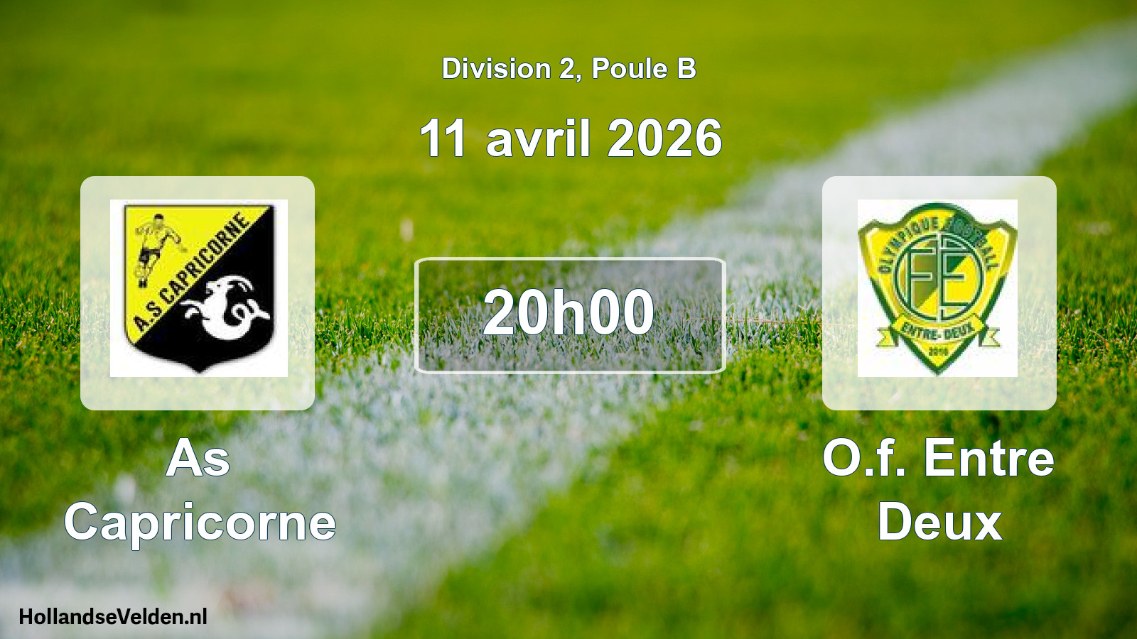 Match programmé: As Capricorne - O.f. Entre Deux (11 avril 2026)