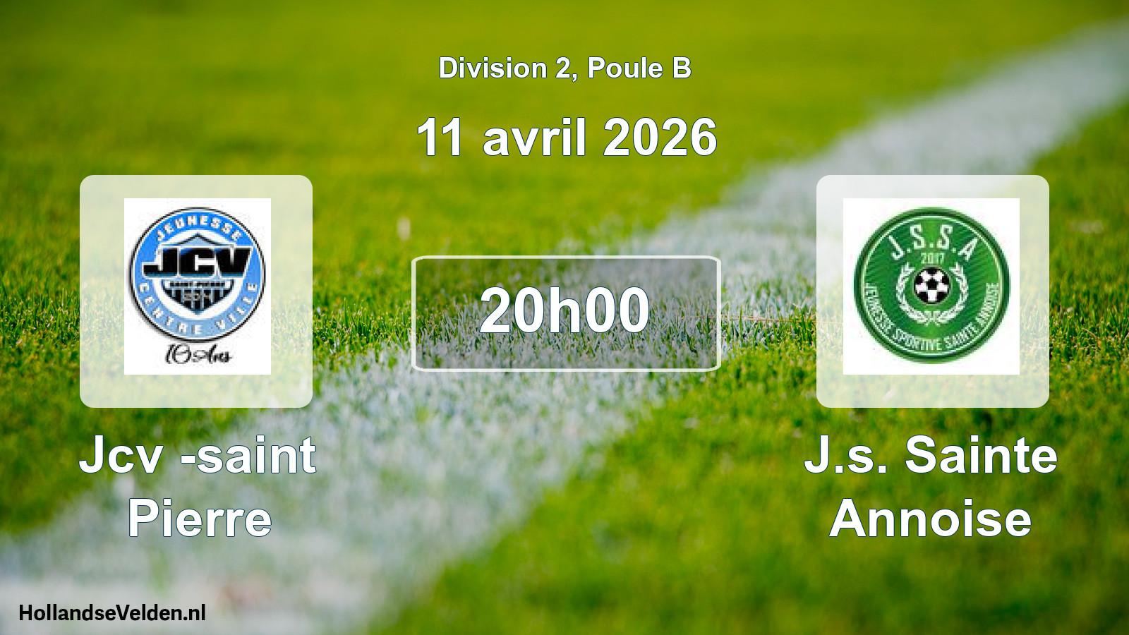 Match programmé: Jcv -saint Pierre - J.s. Sainte Annoise (11 avril 2026)